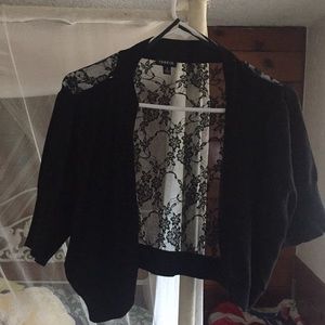 Torrid black lace sweater.